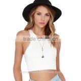 Women's Solid Color Basic Sleeveless Tank Crop Top Sports T Shirts thumbnail-2