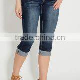 Dark Wash Capri With Button Closure #82768 thumbnail-1