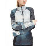 Modern Style Thumb Hole Sleeve Sublimation Printed Lady Half Zipper Jacket thumbnail-1