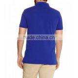 Cotton Pique Mesh Blue Color Man Polo Shirts thumbnail-2
