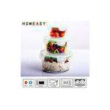 850ml Eco Friendly Round Pyrex Glass Containers For Storage Food