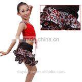 Children Girls Practice Latin Dance Dress Kids Leopard Sexy Vest Skirt Suit thumbnail-3