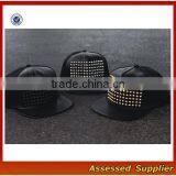 SNB035 Custom Black Leather Snapback Hat Wholesale thumbnail-4