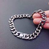 Mens Titanium Bracelet, Pure Titanium Chain Bracelet for His Sensitive Skin, Robust Chain Titanium Bracelet thumbnail-4