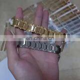 Double Row 4 Element Pain Relief Mens Bio Health Stainless Steel Magnetic Bracelet thumbnail-1