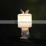 Unique Rabbit Shape Resin Base Customised Desk Light Animal Small White Vintage Home Lamps for Table thumbnail-6