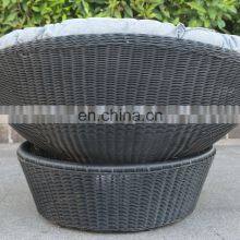Hot Sale All Weather Wicker Outdoor Aluminum Black- Color Papasan Swivel Chair With Cushion thumbnail-3