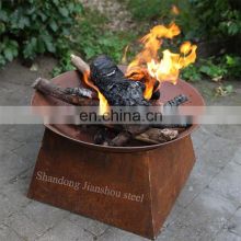 China factory Outdoor corten steel fire pit 80cm diameter weathering steel fire pit bowl indoor fire bowls