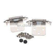 2 Pack Self Closing Cabinet Door Hinges Satin Nickel thumbnail-2