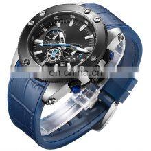 Fashion Watches 2022 Casual Quartz Watch Men Large Dial Waterproof Multifunction Chronograph Luxury Watch Custom Logo Leather Wa thumbnail-2