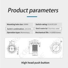 10mm Metal High Round Head 1 Normally Open and 1 Normally Close Electrical Button Momentary thumbnail-3