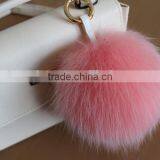 Direct Factory Wholesale Multi Colors Girls 100% Real Fox Fur Key Chain thumbnail-4