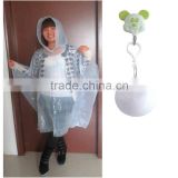 One time use ultra thin PE disposable rain poncho ball