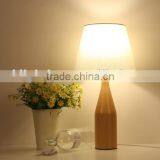 LED Wood Table Light Wooden Table Lamp With White Linen Shade JK-879-15 LED Wood Table Lamp