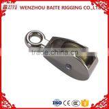 Zinc Alloy Nickel Plated China Manufacturer Small Single-wheel Pulley With Round Eye thumbnail-1