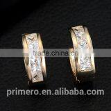 Arabic 18k Gold Platinum Plated Austrian Crystal Round Circle Hoop Earings Designs thumbnail-4