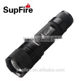SupFire using AAA or 18650 lithium rechargeable battery led zoom flashlight