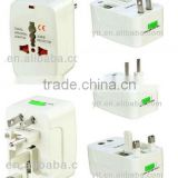 multi travel adapter plug in ABS white/black