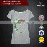 Wholesale Fashion Cotton Fancy Printed Crop T-shirt for Woman