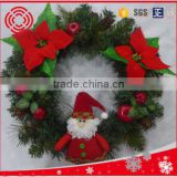 40cm beautiful decorated Christmas wreath,PVC green Christmas wreath cheap