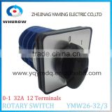 Cam switch YMW26-32/3 Ui 690V Ith 32A 3 stages 2 Positions 12 Terminals selector changeover rotary switch sliver contact