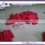 Red Square Top Chair Covers With Side Pleats and Two Wings for Dining Chairs thumbnail-2