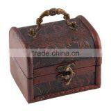 Antique Wooden Embossed Flower Pattern Jewelry Box Storage Organizer Pack of 2 thumbnail-3