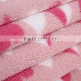 100% polyester knitting velvet coral fleece fabric heart print fleece home textile fabric micro fleece velvet shoe fabric