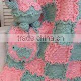 Cuter Checked Crocheted Baby's Cotton Blend Ruffle Blanket