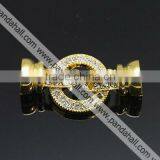 Alloy Rhinestone Fold-Over Clasps, With Rhinestone(ALRI-H322-G)