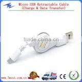 Hot Selling Retractable Micro USB Data Sync Charger Cable for HTC,Blackberry,LG,Nokia Smartphone