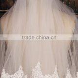 BV1002 New Arrival Elegant Ivory Veil Of Bride Lace Purfle One Layer 2015 Wedding Long Veils Quality Choice thumbnail-3