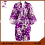 300807 Women Floral Satin Dressing Gown thumbnail-5