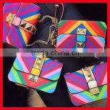 Wholesale Hot Sale Beautiful Rainbow pu Leather Bag for Girls thumbnail-2