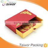 Custom Logo Gold Stamping Drawer Fabric Fancy Paper Red Packet Box With Lid Ribbon thumbnail-1