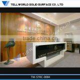 White Countertop With Black Reception Desk 2 Person Restaurant Reception Desk for Sale thumbnail-3