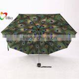 Double Layer Peacook Print uv Protection Folding Umbrella