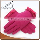 Girl's Winter Cute Butterfly Decorated Pink Gloves