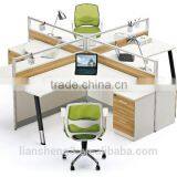 Call Center I-shape Office Table Design, Office Furniture With Cabinet for Six People thumbnail-3