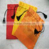 Custom Logo Print Satin Bag With Tassels Drawstring