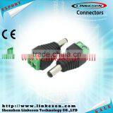 DC Power Male Jack Plug Adapter Connector for CCTV Camera BNC Balun