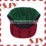 Custom Green Wool & Faux Red Snakeskin 5 Panel Hat thumbnail-3