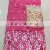 Haniye 2016 Nigerian George Fabric With Blouse/ Raw Silk George in Switzerland Wholesale Indian George Lace Fabric/PLG03-10 thumbnail-1