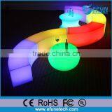 Wireless Colorful Led Plastic Cruved Bar Stool Chair Sets,led Furniture for Party