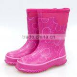 2017 Girls Pink Neoprene Rubber Rain Boots thumbnail-2