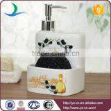 Bathroom Square Olive Branch Pattern Ceramic Foam Soap Dispenser thumbnail-2