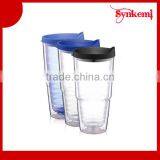 24oz Clear Plastic Mug With Lid thumbnail-1