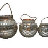 Jute Glass Lanterns thumbnail-1