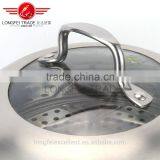 2016 Good Quality Natural Color Cookware Set Stainless Steel Steam Cooking Pot thumbnail-3