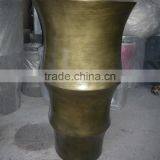 Golden Fiberglass Planter Flowerpot thumbnail-2